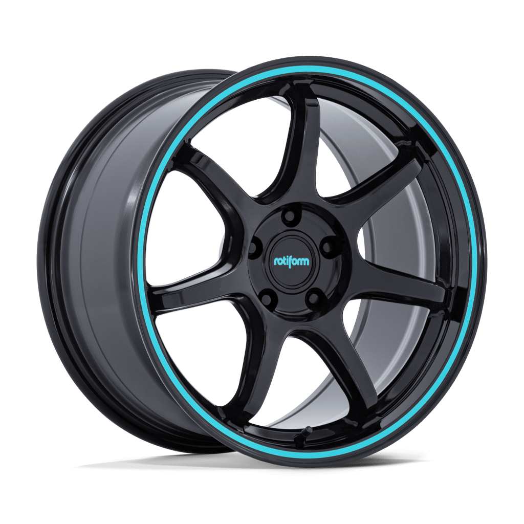 Felga aluminiowa RC208 BPU Gloss Black W/ Teal Stripe ROTIFORM