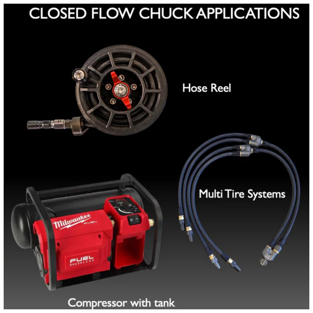 Końcówka High Flow Push-On Chuck 1/4" żeńska Dual Flow Apex - obrazek 3