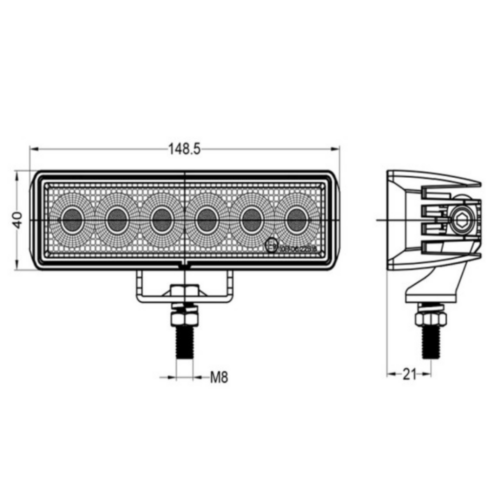 Lampa LED 6″ flood 24W MorE 4×4