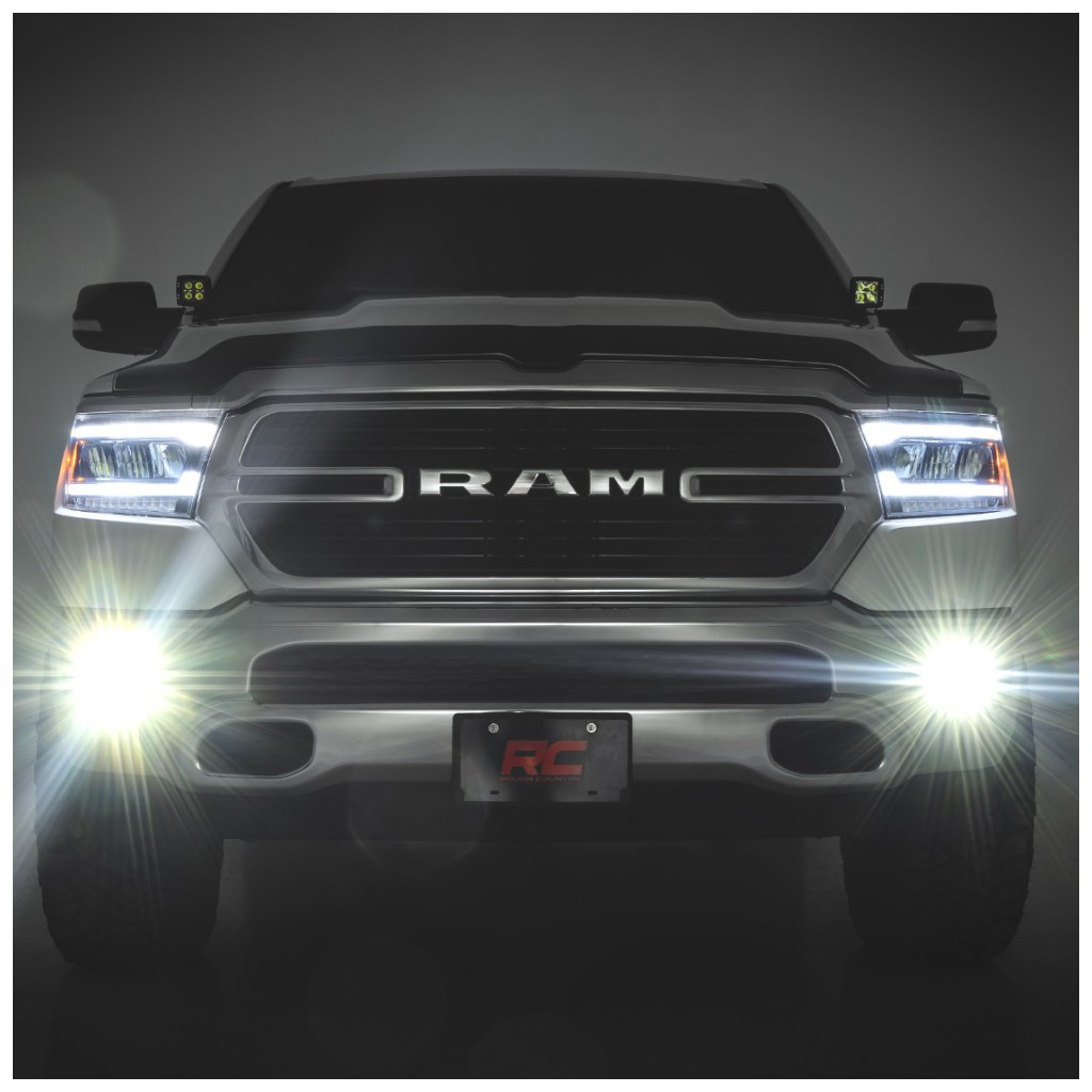 Lampy przeciwmgielne LED 3,5" Okrągłe Black Series Amber DRL Rough Country - obrazek 2