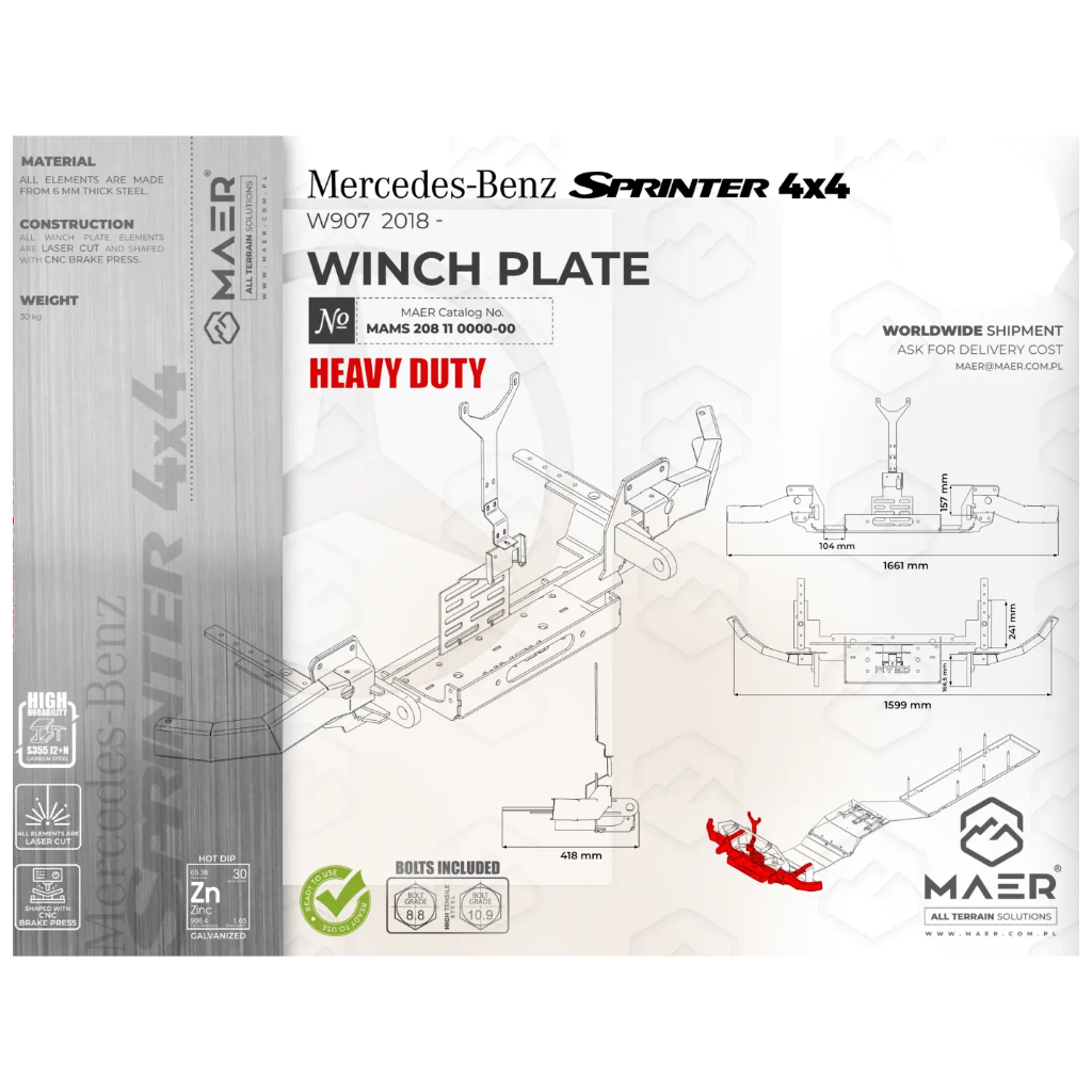 Płyta pod wyciągarkę Heavy Duty Maer - obrazek 4