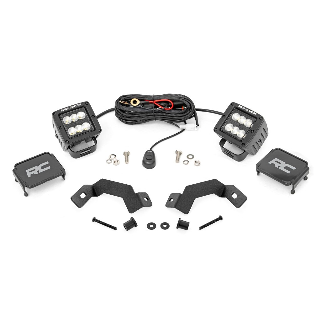 Zestaw lamp LED 2" Flood Beam Rough Country Black Series