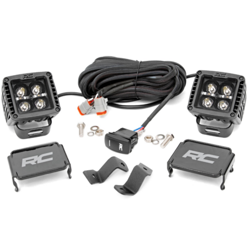 Zestaw lamp 2″ LED Białe DRL doświetlających Rough Country Black Series