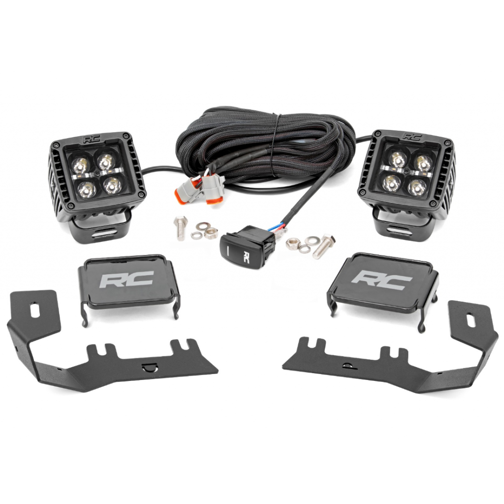 Zestaw lamp 2" LED Białe DRL doświetlających Rough Country Black Series