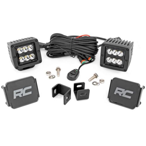 Zestaw lamp 2″ LED Białe DRL doświetlających Rough Country Black Series