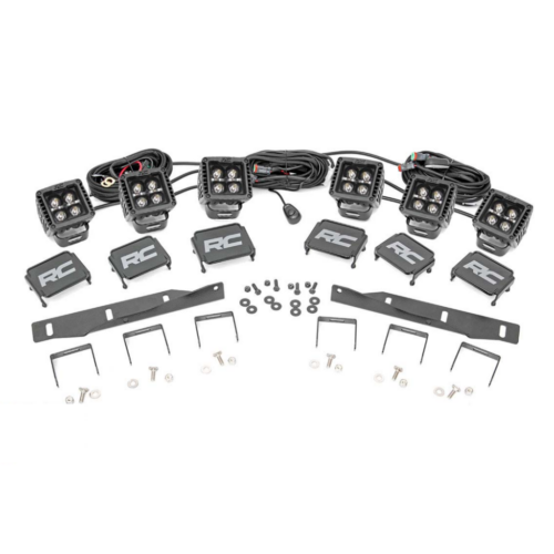 Zestaw lamp 2″ LED białe spot + białe DRL Rough Country
