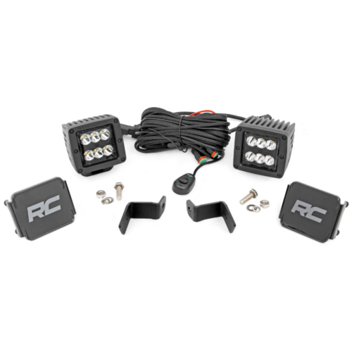 Zestaw lamp 2″ LED Spot Beam doświetlających Rough Country Black Series