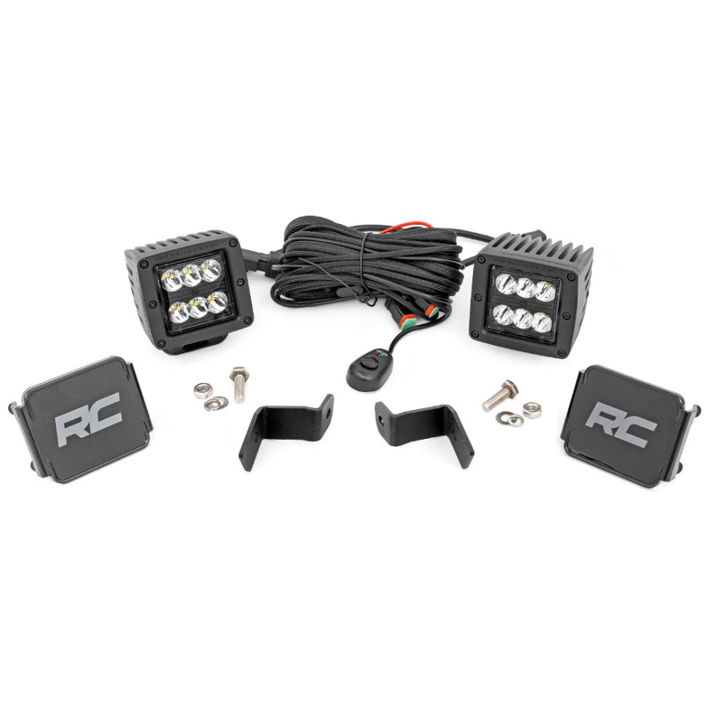 Zestaw lamp 2" LED Spot Beam doświetlających Rough Country Black Series