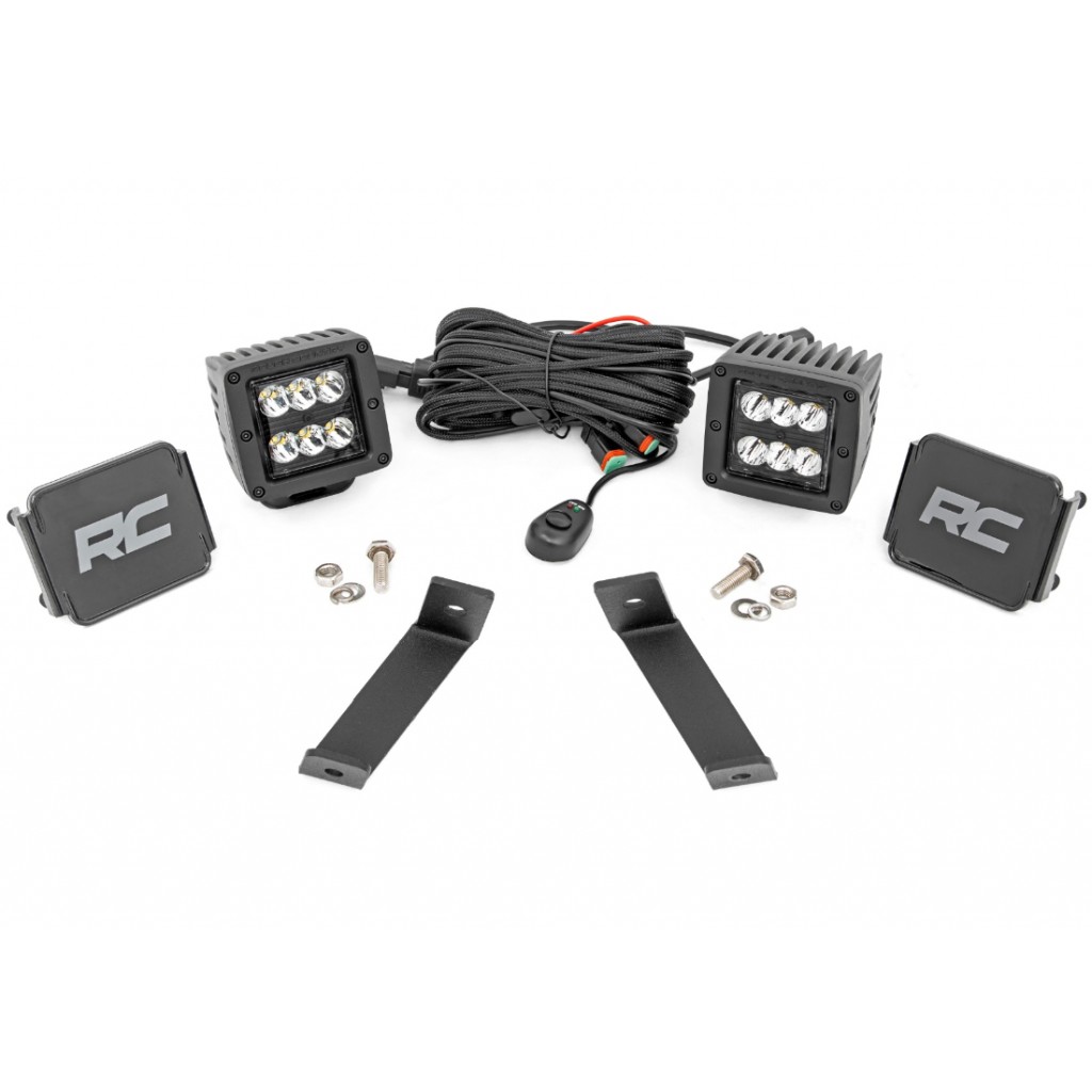 Zestaw lamp 2" LED Spot Beam doświetlających Rough Country Black Series