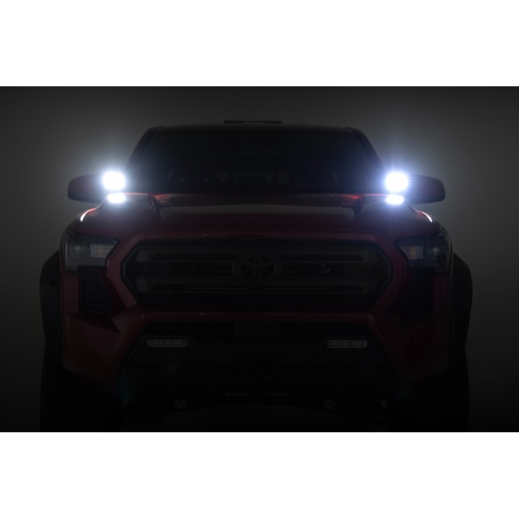 Zestaw lamp 2" LED White DRL doświetlających Rough Country Black Series - obrazek 4